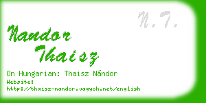 nandor thaisz business card