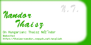 nandor thaisz business card
